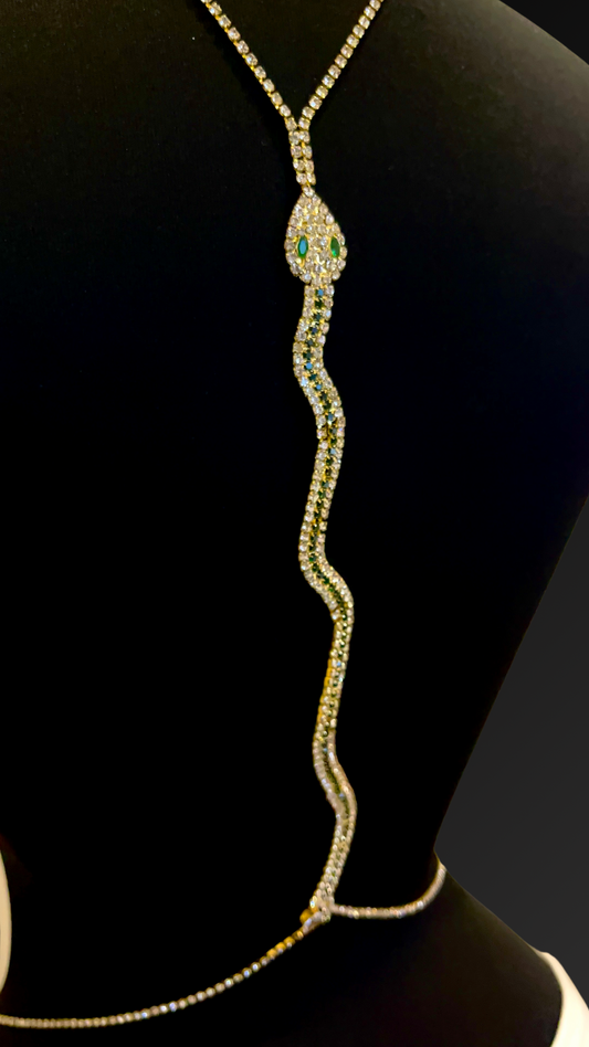 Crystal Snake Back Chain + Waist Chain