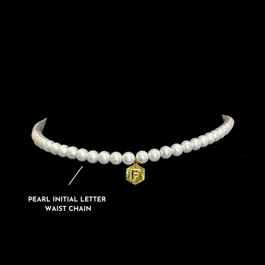 Pearl Initial Letter Waist Chain