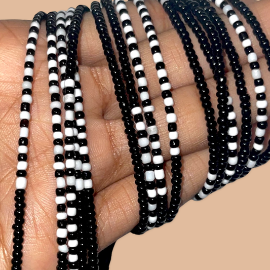 Black & White Dotted Waist Beads