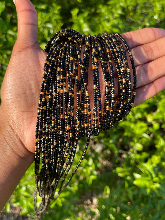 Black & Gold Waist Beads