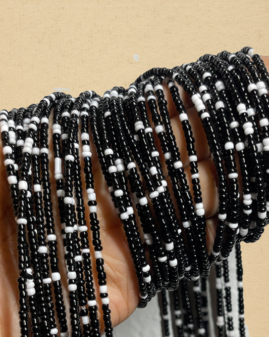 Black & White Mix Waist Beads