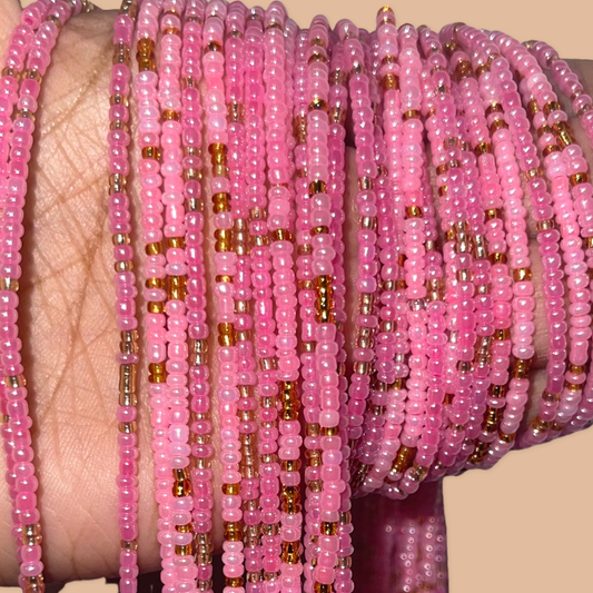 Pink & Gold Mix Waist Beads