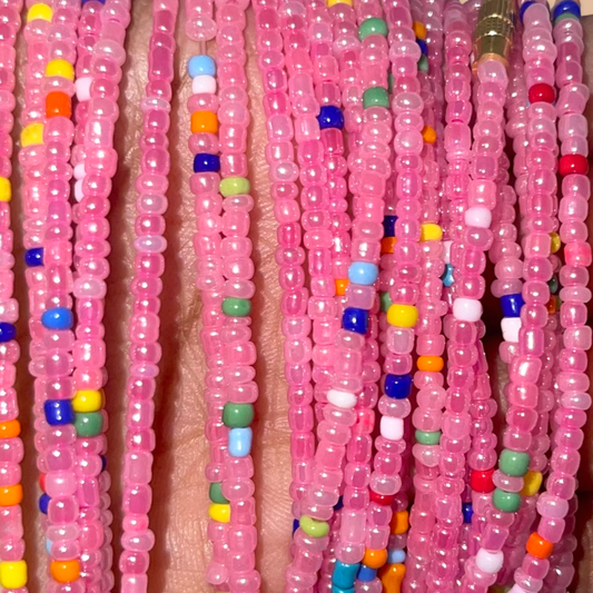 Pink Multicolor Mix Waist Beads