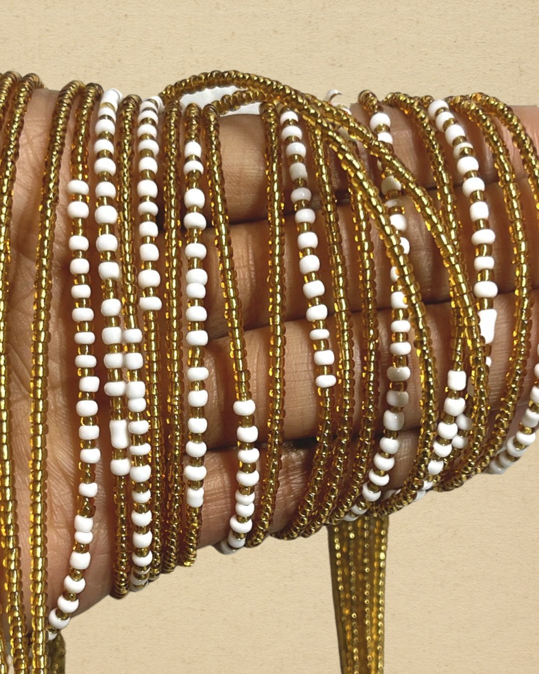 Gold & White Waist Beads – The Waist Vanity