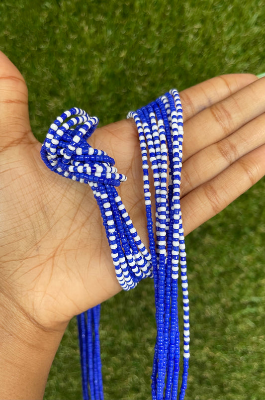 Blue & White Dotted Waist Beads