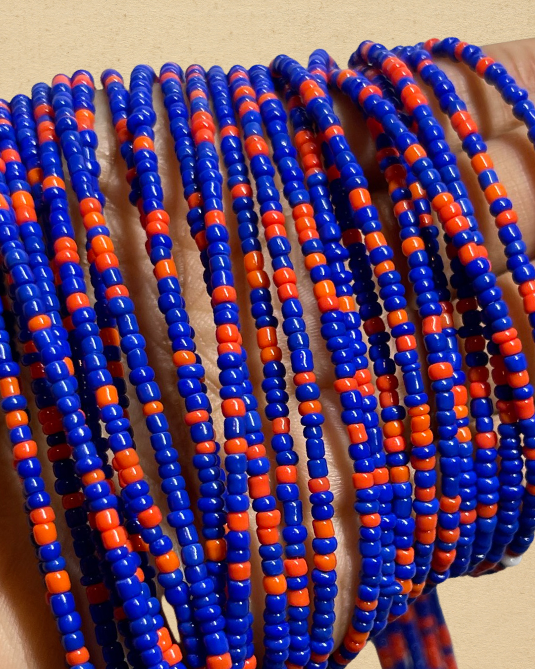 Red & Blue Mix Waist Beads