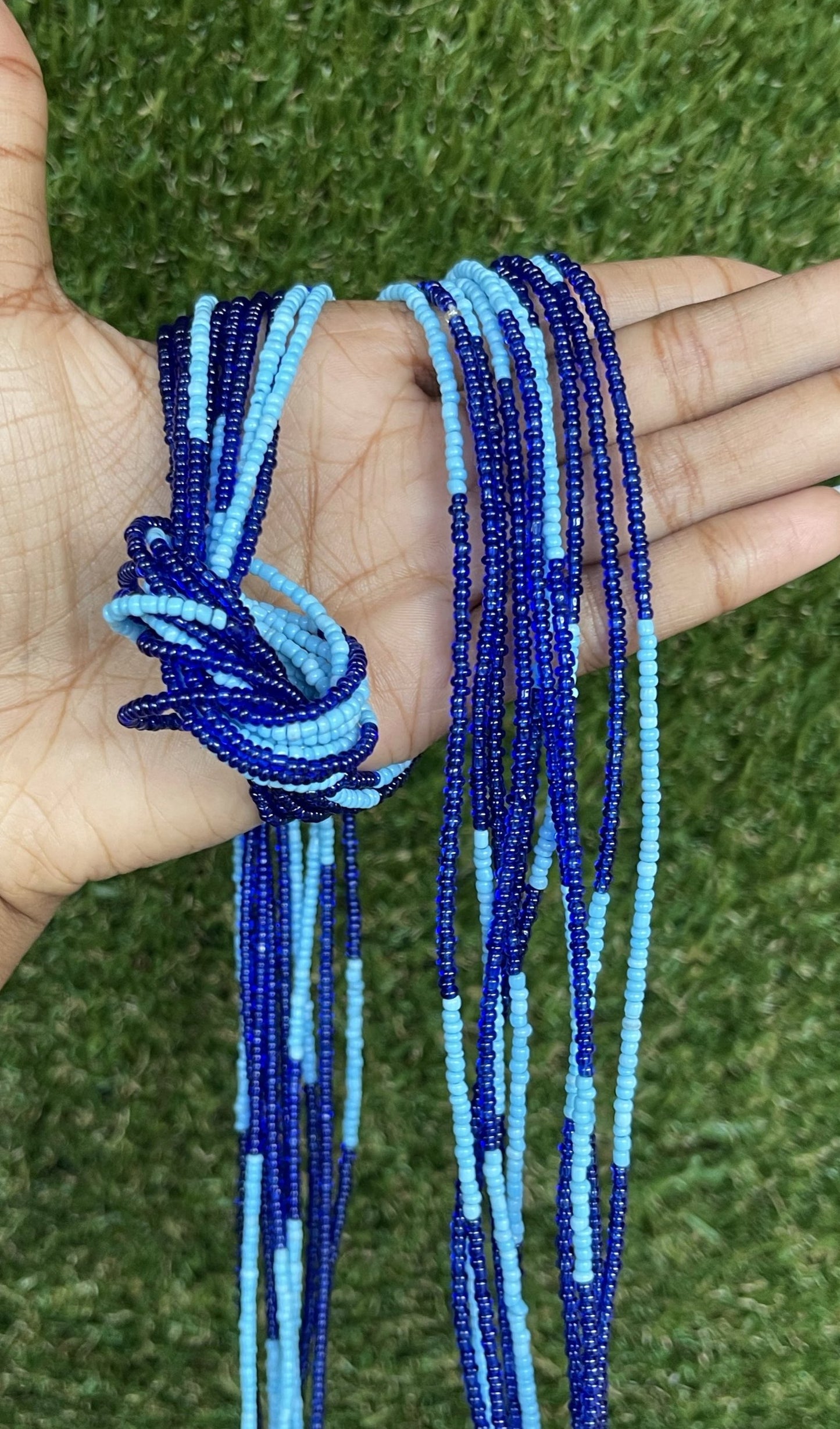Sky Blue & Translucent Blue Waist Beads